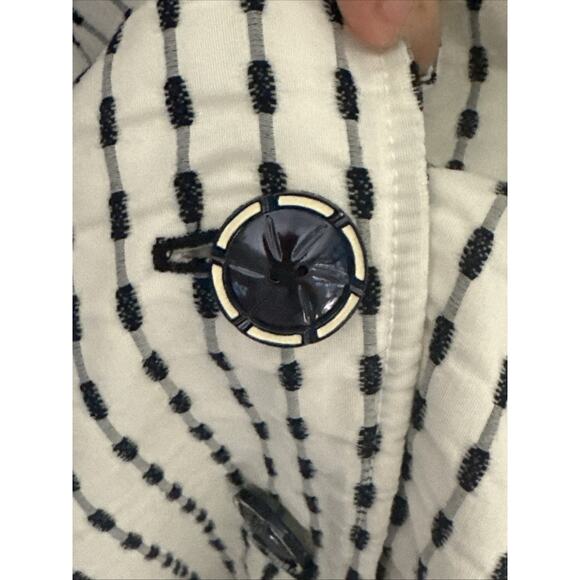 St John Sport Jacket Blazer Navy White Striped Career Work Classy XL - Picture 4 of 9